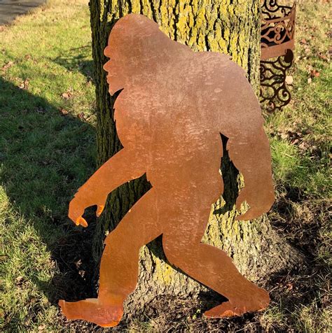 sheet metal sasquatch|bigfoot silhouette for yard.